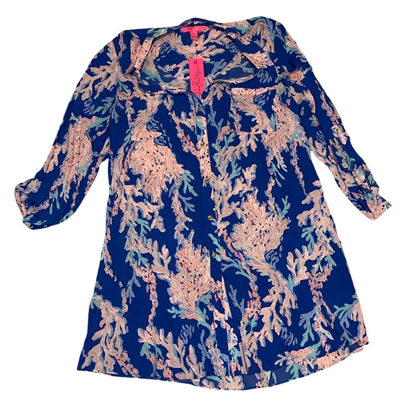Lilly Pulitzer Other - Lilly Pulitzer Natalie Coverup Borealis Blue Size L – NWT